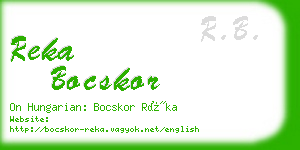 reka bocskor business card